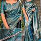 Premium Satin Jacquard Silk Saree with Zari Weaving & Pearl Lace Border