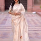 Pastel Elegance Taspa Organza Silk Saree with Swarovski
