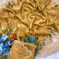 Premium NC Moss Saree with Elegant Khatli Handwork