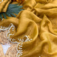 Premium NC Moss Saree with Elegant Khatli Handwork
