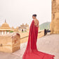 Heavy Faux Georgette Designer Saree with 5mm Sequins & Multi Embroidery