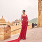 Heavy Faux Georgette Designer Saree with 5mm Sequins & Multi Embroidery