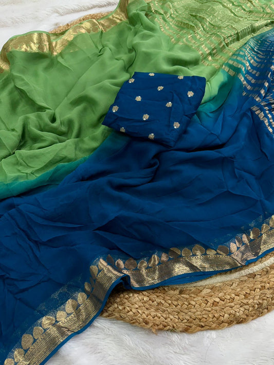 Premium Pure Viscose Chinnon Georgette Saree