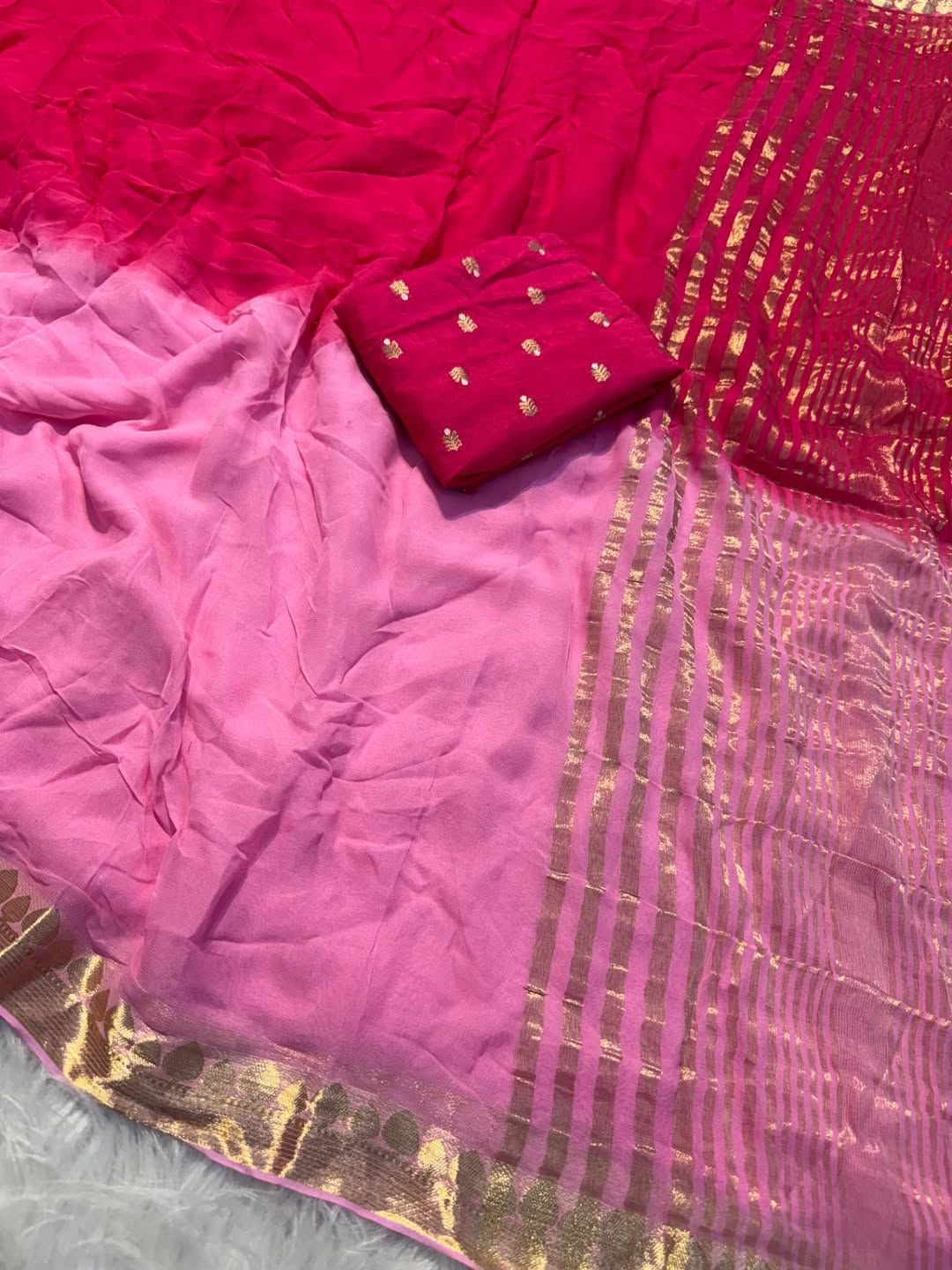 Premium Pure Viscose Chinnon Georgette Saree
