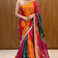 Jaipuri Bandhej Saree with Original Gotta Patti Work