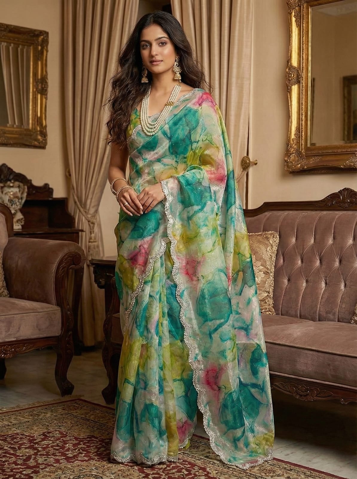 Pure Soft Zimmy Choo Silk Saree with Prism Prints