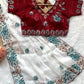 Soft & Rich Fendy Satin Saree with Heavy Embroidery Border & All-Over Work Buttis
