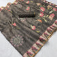 Premium Erode Silk Saree with Digital Print & Beautiful Aari Work