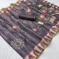 Premium Erode Silk Saree with Digital Print & Beautiful Aari Work