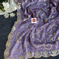 Soft Shine Bell Satin Silk Saree Heavy C-Pallu Gotapatti Foil Work