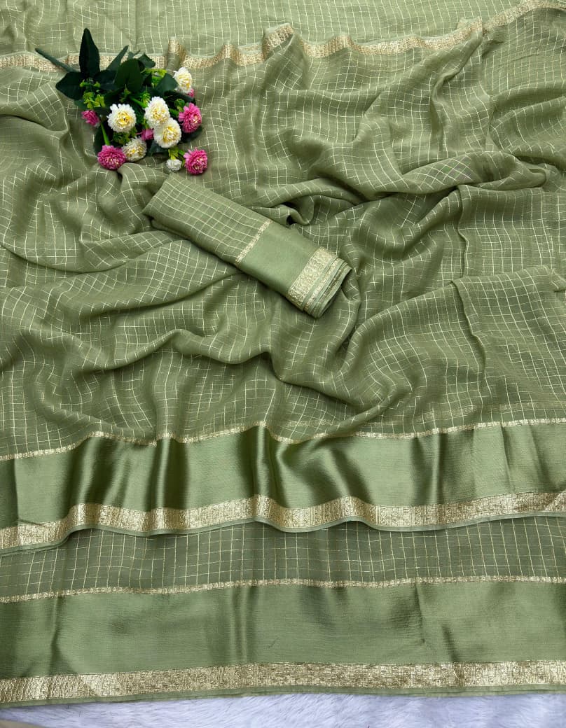 Elegant Drape Pure Soft Viscose Georgette Saree with Matching Blouse