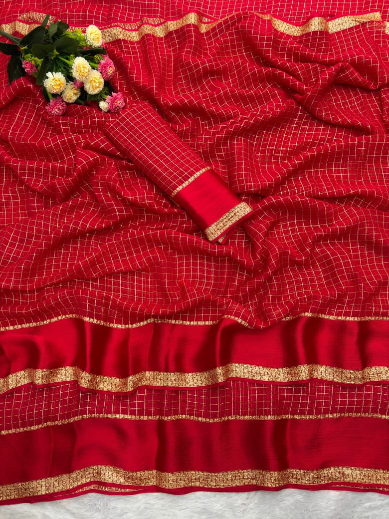 Elegant Drape Pure Soft Viscose Georgette Saree with Matching Blouse
