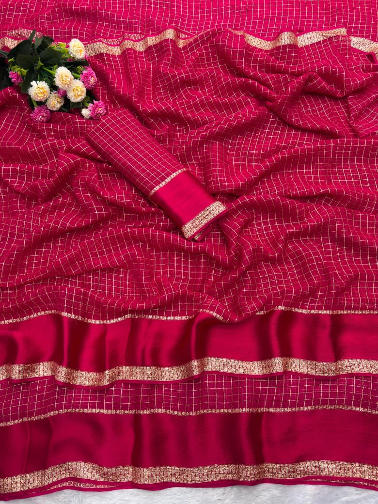 Elegant Drape Pure Soft Viscose Georgette Saree with Matching Blouse