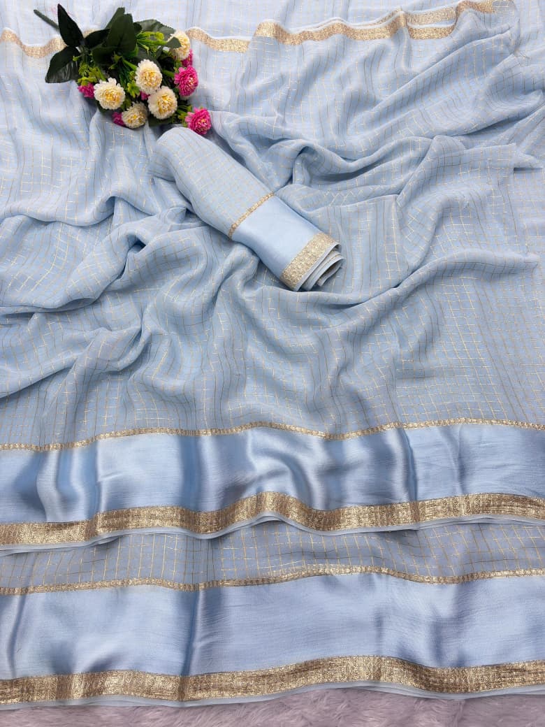 Elegant Drape Pure Soft Viscose Georgette Saree with Matching Blouse