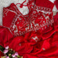 Space Silk Saree with Heavy Butta Embroidery & Beads Work Tone-to-Tone Aari Work