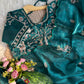Space Silk Saree with Heavy Butta Embroidery & Beads Work Tone-to-Tone Aari Work