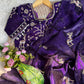 Space Silk Saree with Heavy Butta Embroidery & Beads Work Tone-to-Tone Aari Work