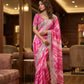 Pure Soft Rangoli Silk Saree with Lehariya Digital Print & Heavy Embroidery Border