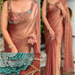 GenZ Fandy Chiffon Saree with Hanging Sequin Beads Tassel Pallu