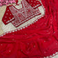 Fandy Satin Saree with Sequin Brits C-Pallu Work & All Over Aari Border