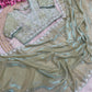 Fandy Satin Saree with Sequin Brits C-Pallu Work & All Over Aari Border