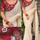 Cruchy Georgette Saree with Dual Gold & Silver Zari Weaving Butti