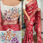 Premium Shibori Art Viscose Cotton Saree with Designer Embroidered Blouse