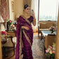 Premium Zimmy Choo Silk Saree with Heavy Sequence Embroidery & Stitched Blouse