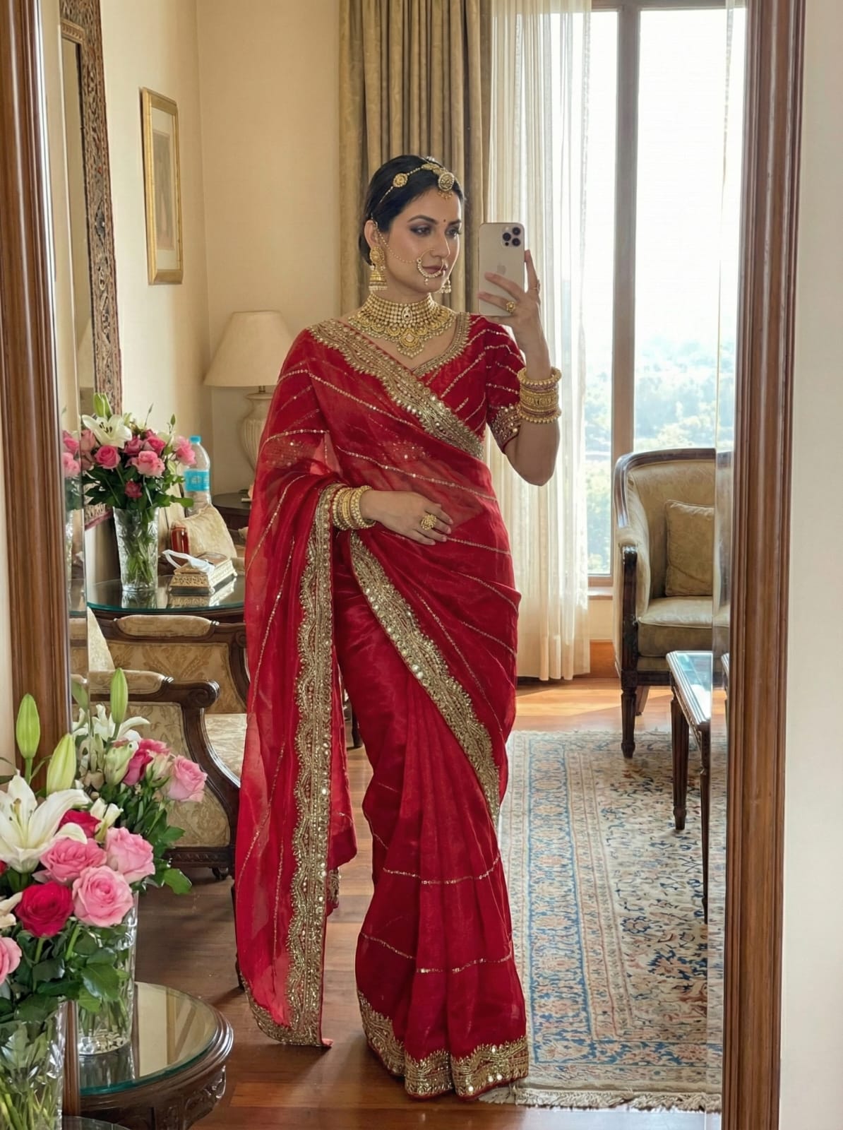Premium Zimmy Choo Silk Saree with Heavy Sequence Embroidery & Stitched Blouse