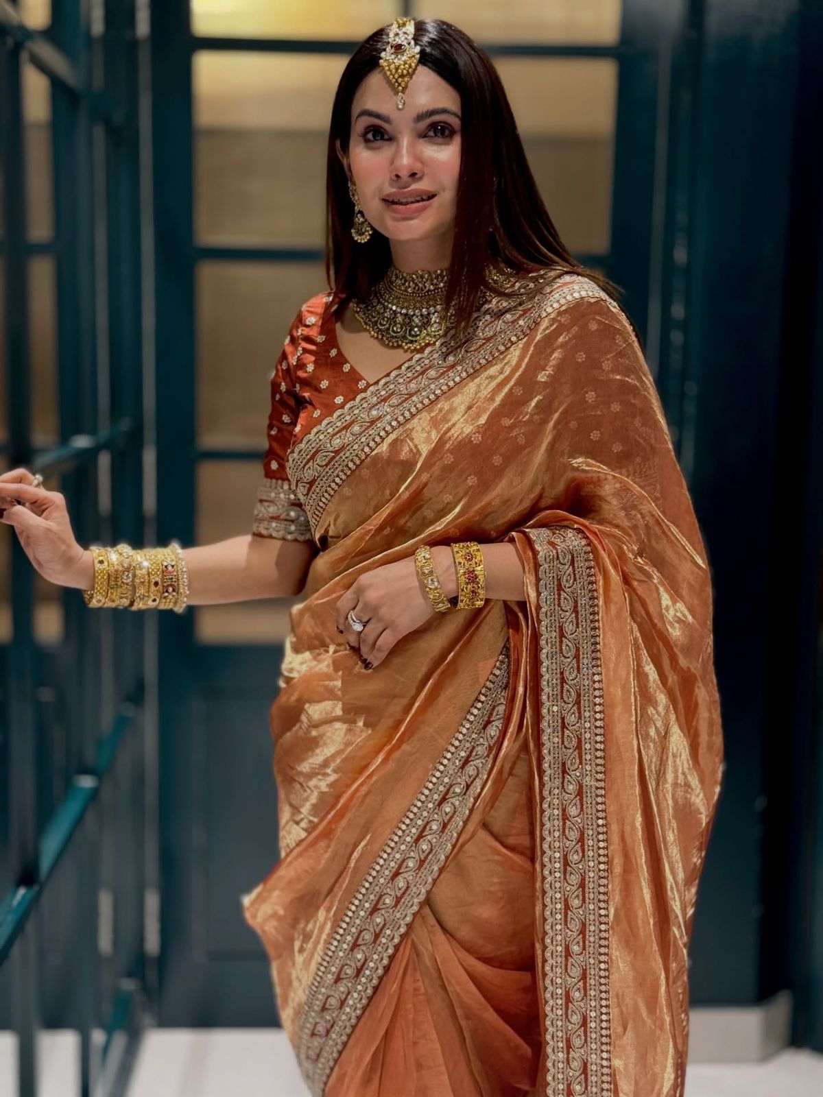 Soft NC Twill Saree With Beautiful Sequance and Dori Embroidery work