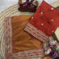 Soft NC Twill Saree With Beautiful Sequance and Dori Embroidery work