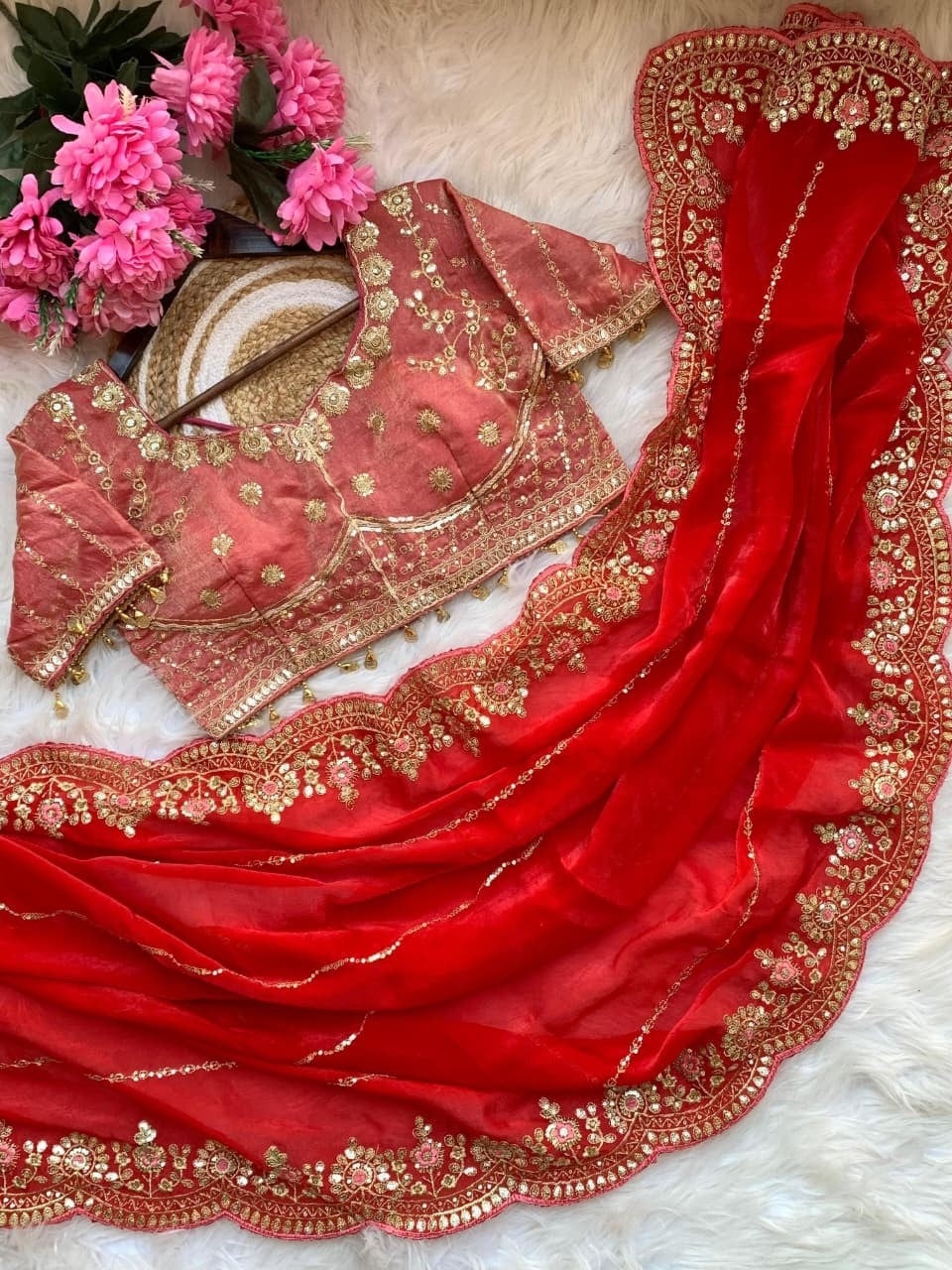 Soft And Elegant Fendy Sartin Fabric Saree With Beautiful Stiched Blouse