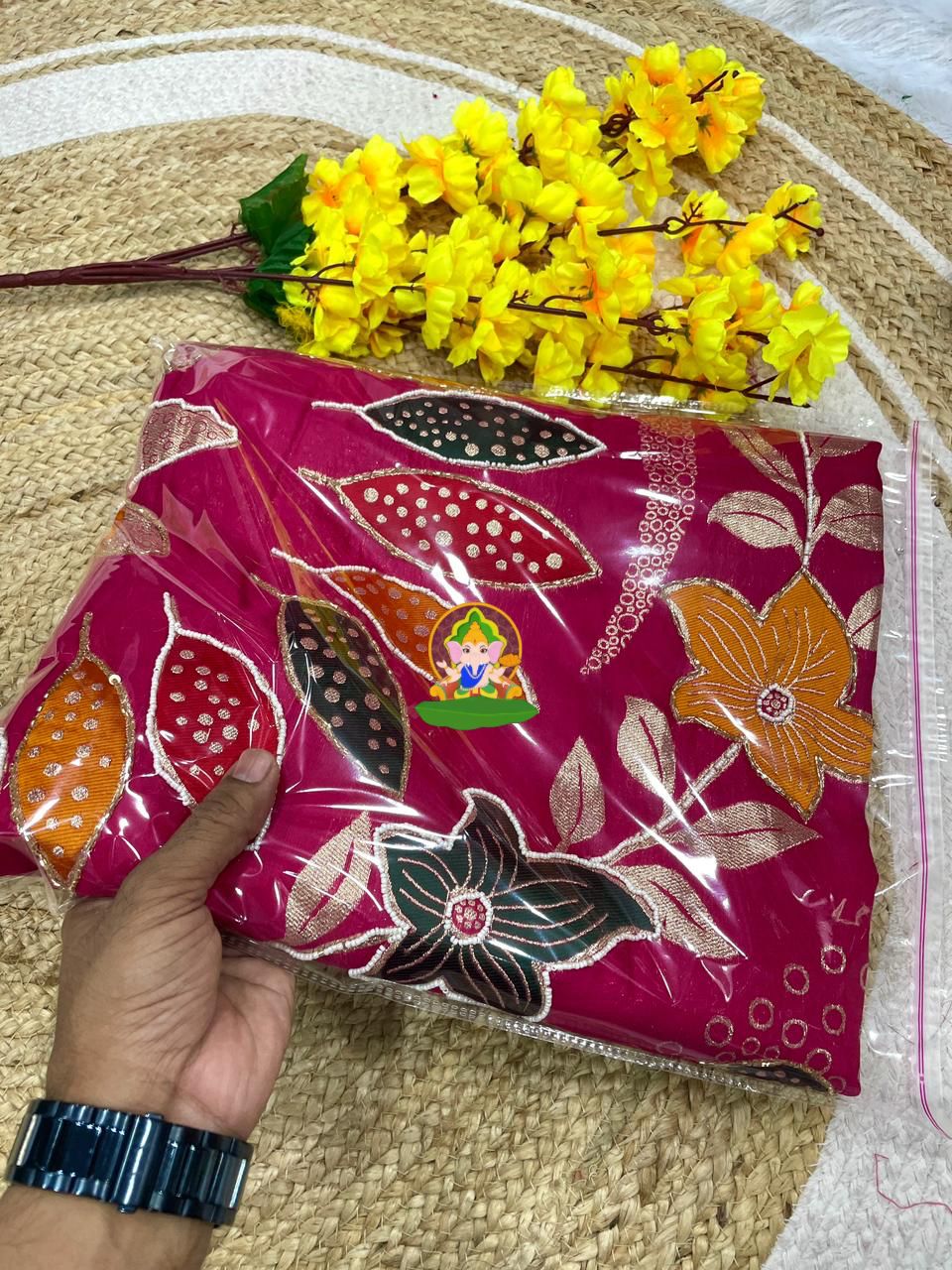 Royal Dola Silk Handwork Saree with Zari & Khatli Cutdana Work