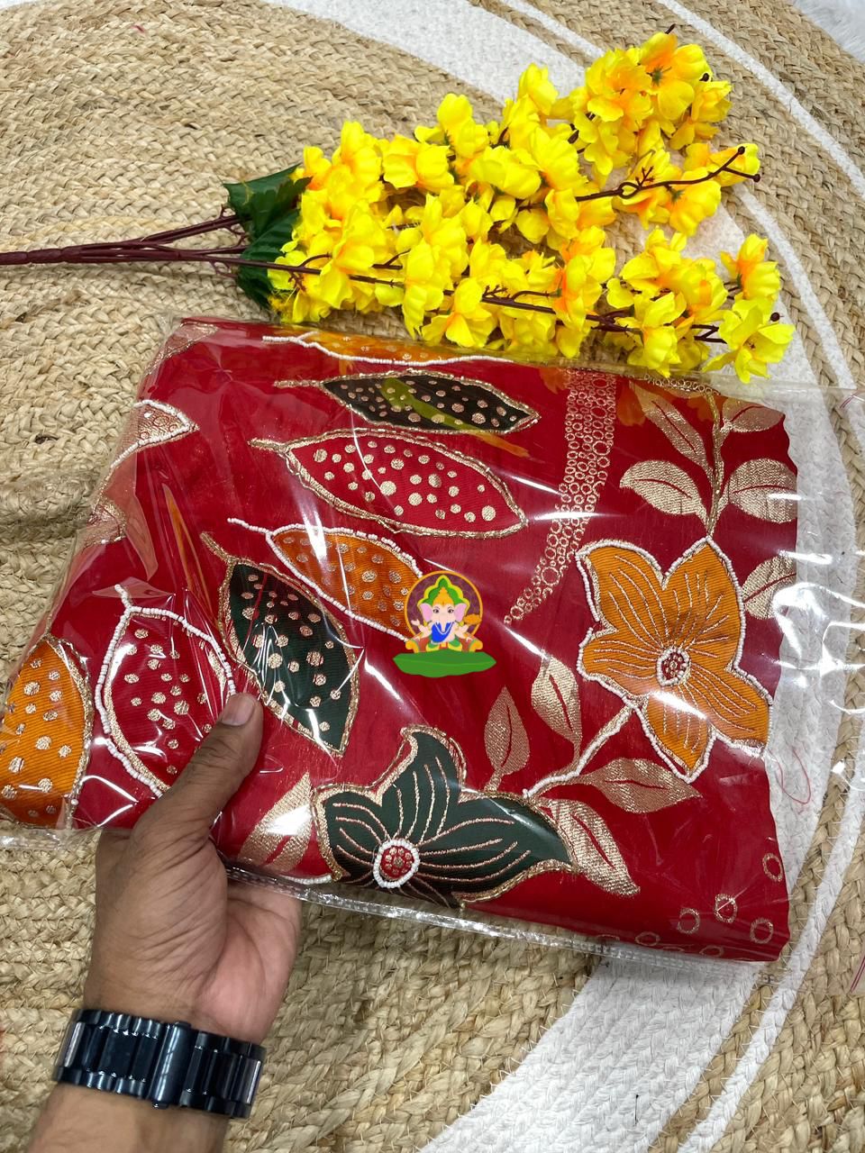 Royal Dola Silk Handwork Saree with Zari & Khatli Cutdana Work