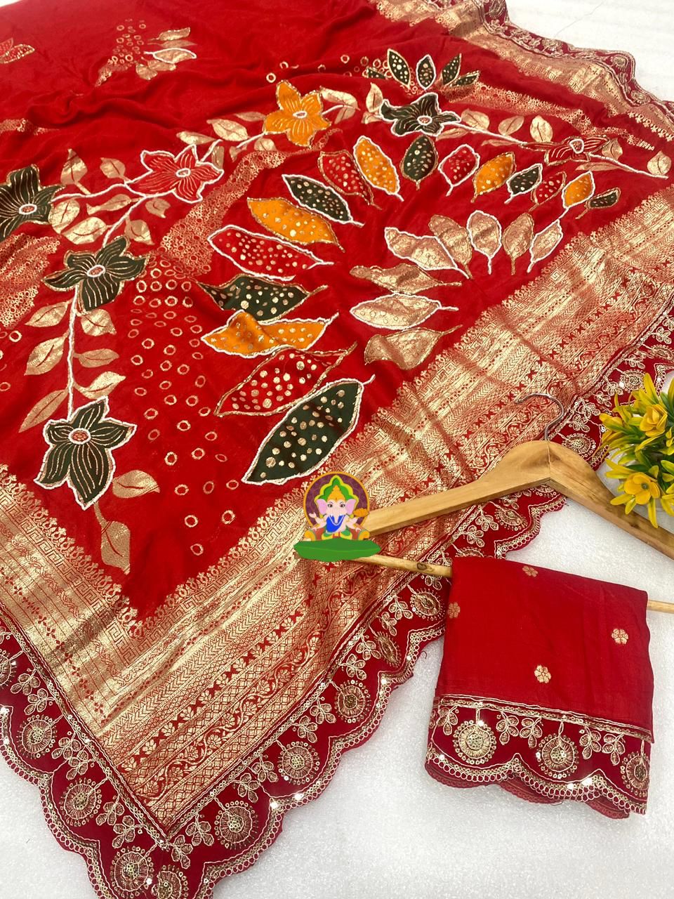 Royal Dola Silk Handwork Saree with Zari & Khatli Cutdana Work