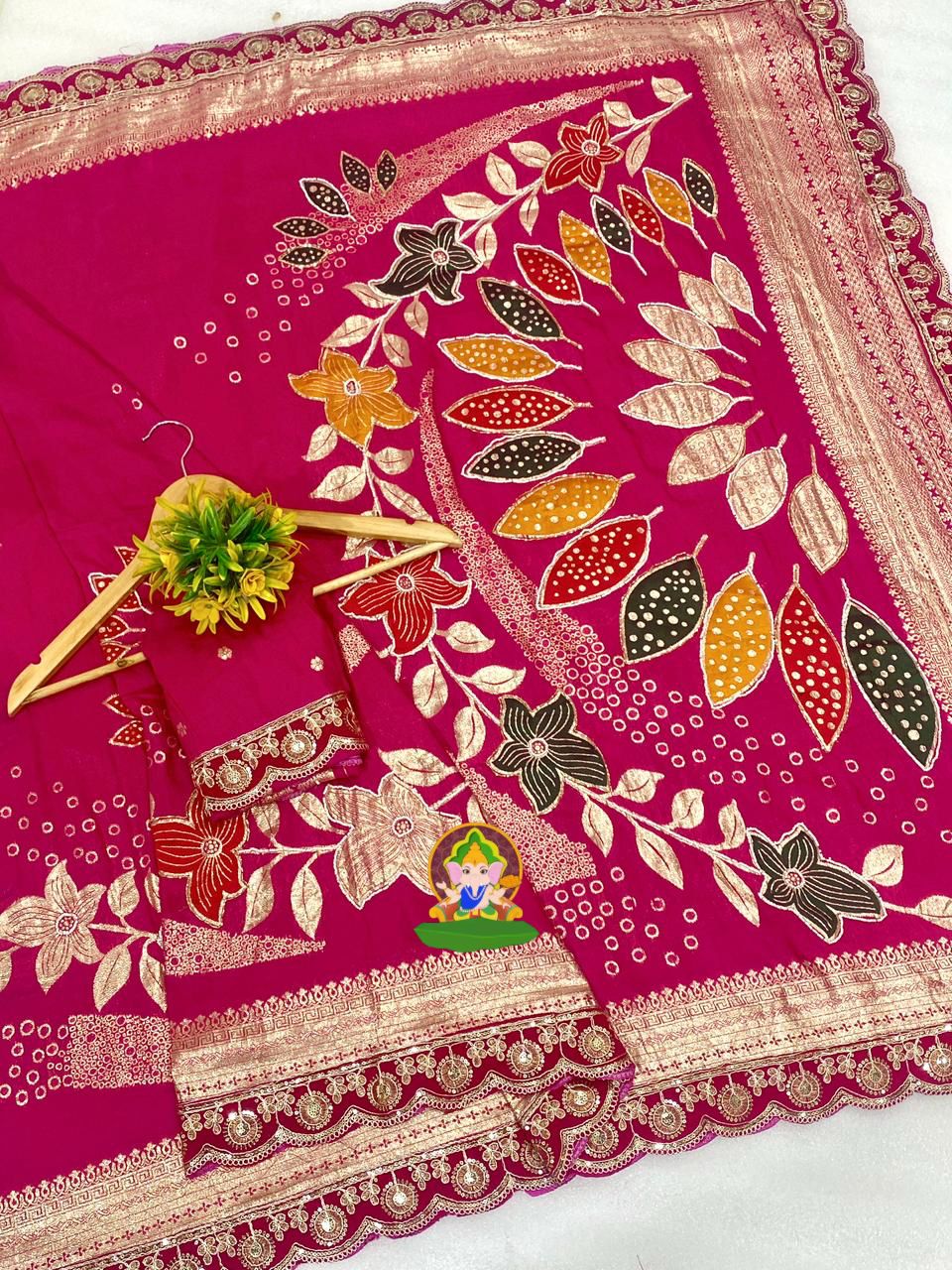 Royal Dola Silk Handwork Saree with Zari & Khatli Cutdana Work