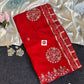 Elegant Bandhej Weaving Dolla Silk Saree with Attractive Pittha Work
