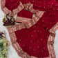 Designer Pure Georgette Saree with Sequins & Dori Embroidery Lace Border