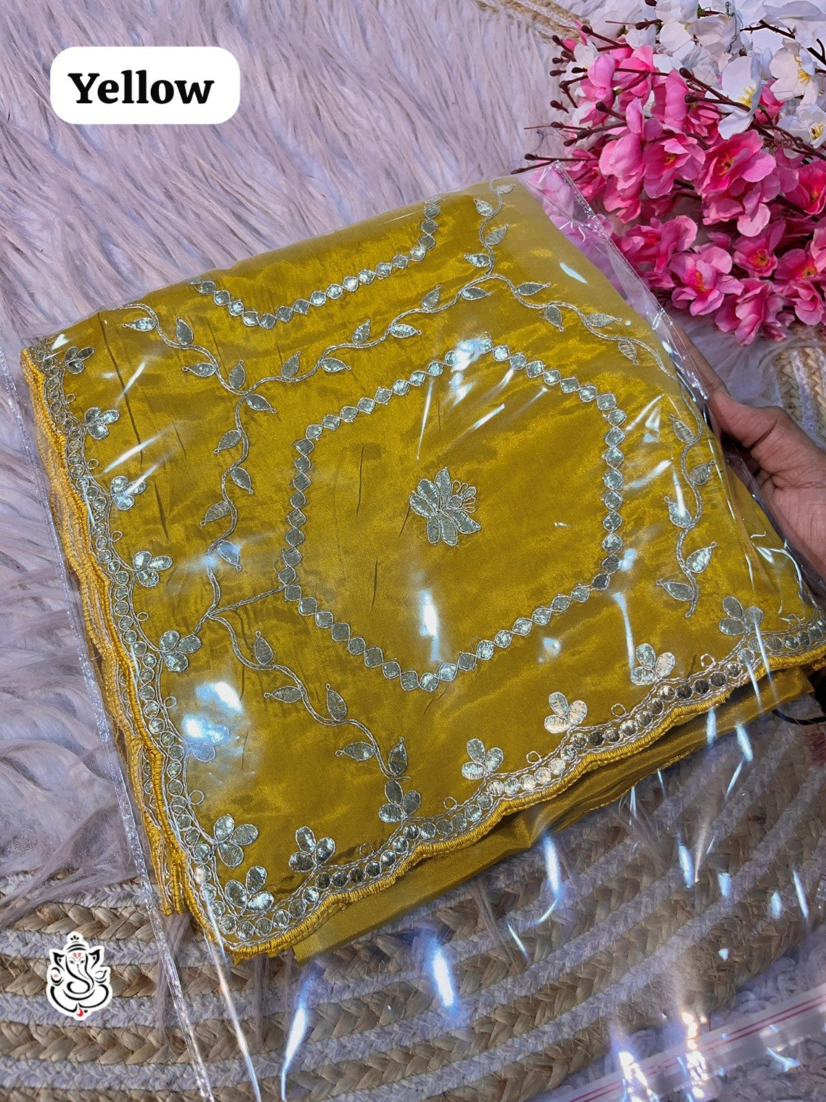 Trending Heavy Traditional Gotapatti Cutwork Silk Saree