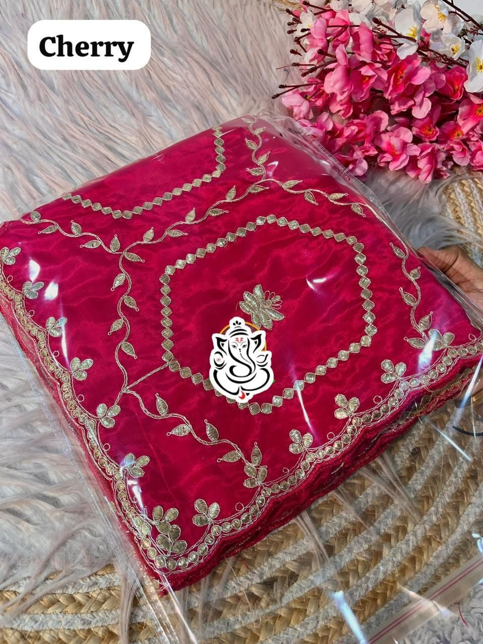 Trending Heavy Traditional Gotapatti Cutwork Silk Saree