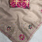 Zari With Sequin Embroidered Border in full saree with svaroski work