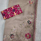 Zari With Sequin Embroidered Border in full saree with svaroski work