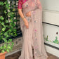 Zari With Sequin Embroidered Border in full saree with svaroski work