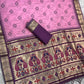 Cotton Bandhej Jacquard Saree with Zari & Minakari Pallu