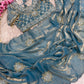 Fandy Satin Designer Saree with Khatli & BeadsWork