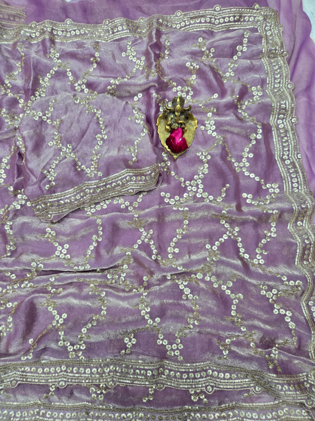 Glamorous Space Silk Sequins Designer Saree
