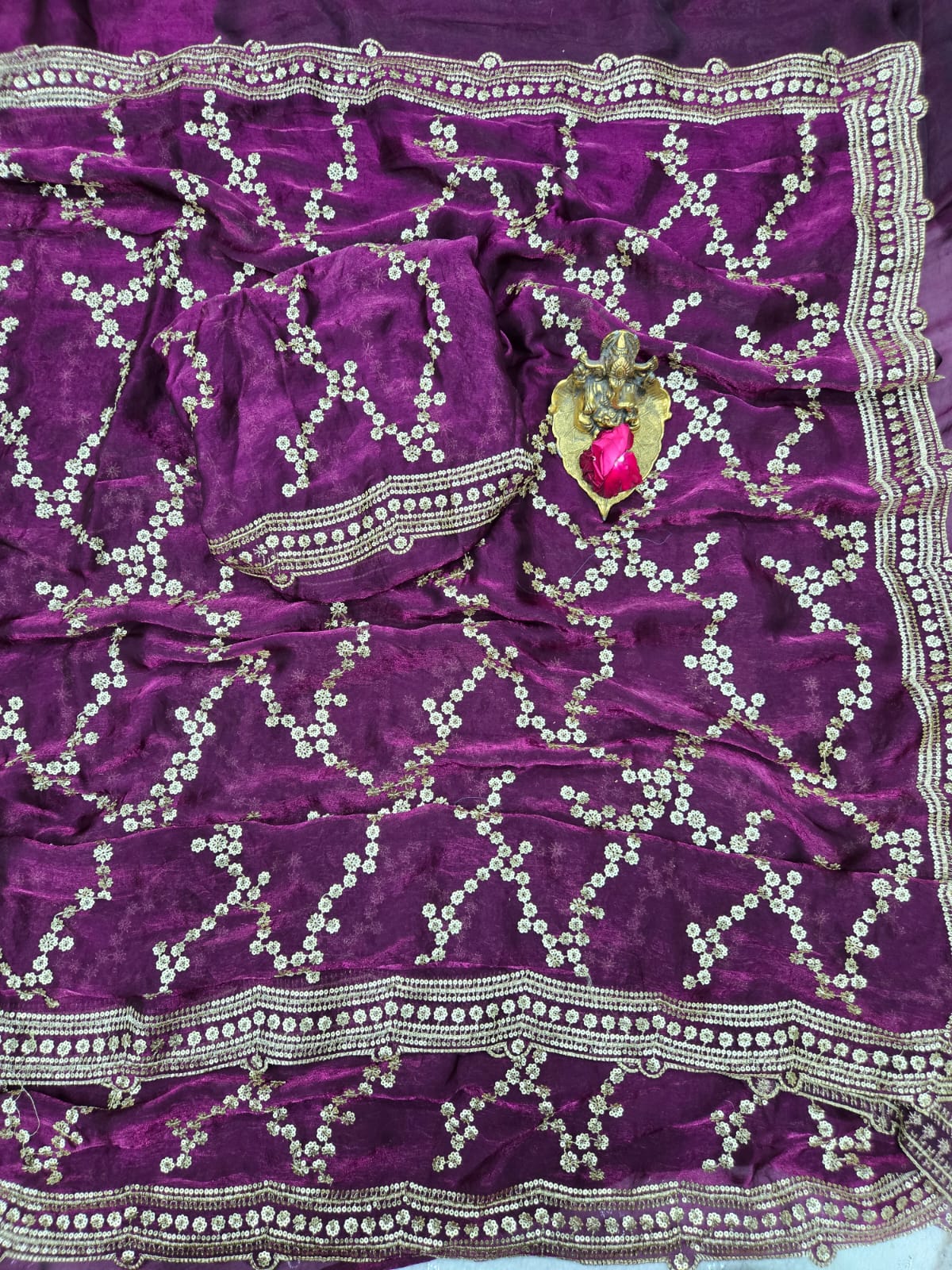 Glamorous Space Silk Sequins Designer Saree