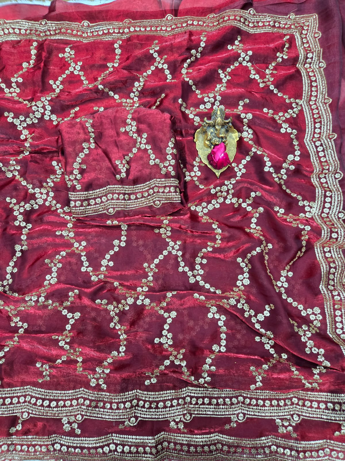 Glamorous Space Silk Sequins Designer Saree