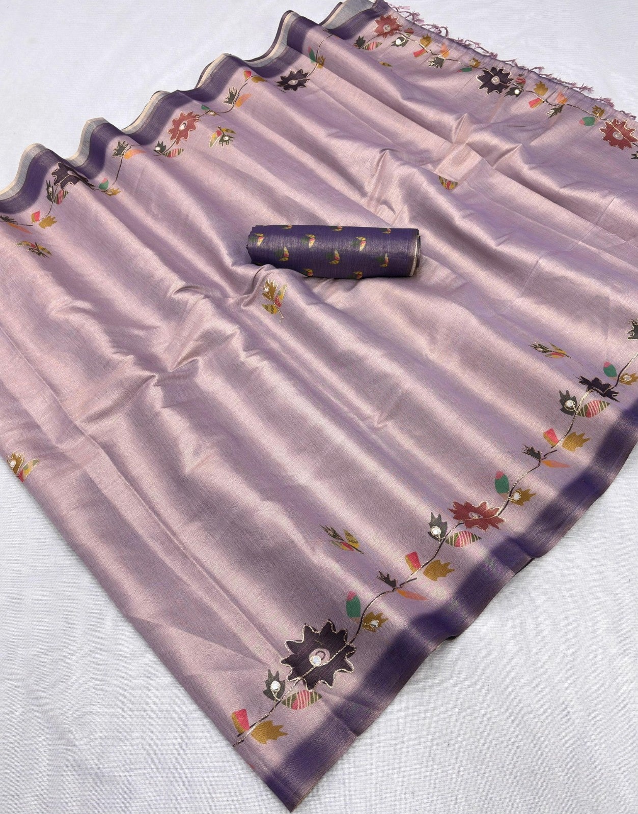 Royal Erode Silk Digital Print Aari Mirror Work Saree