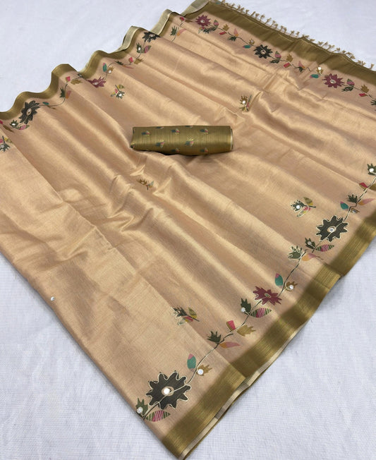 Royal Erode Silk Digital Print Aari Mirror Work Saree